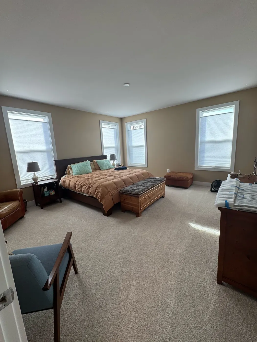 Freshly cleaned bedroom in a Midlothian home