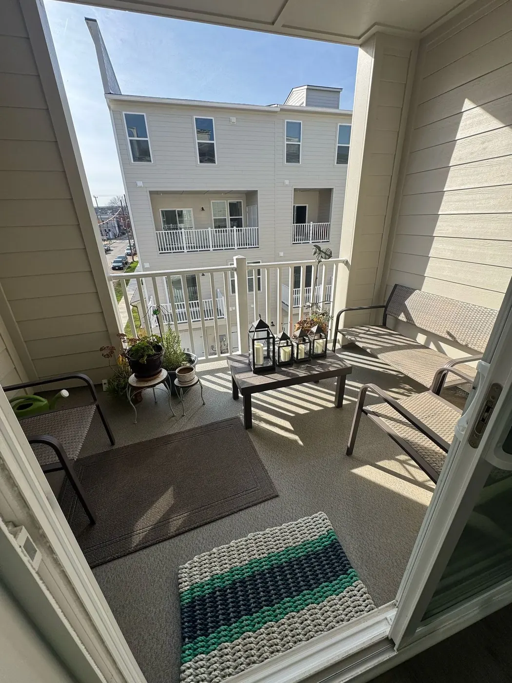 Clean apartment patio and balcony area after professional cleaning in Richmond, Virginia