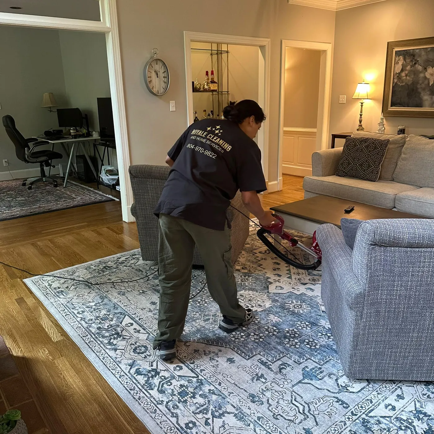 Royale Cleaning team member providing professional cleaning service in the Richmond area